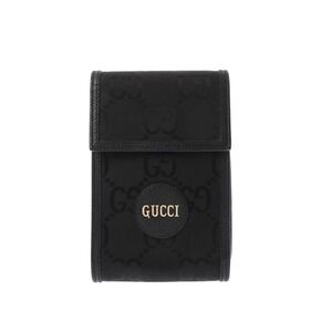 GUCCI Beige the Grid Bag Black Leather GG Shoulder